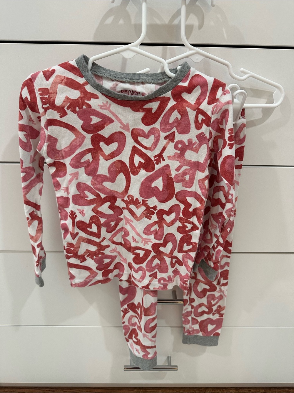 Children's Heart Print Pink Pajama Set - Burt's Bees Size 5T